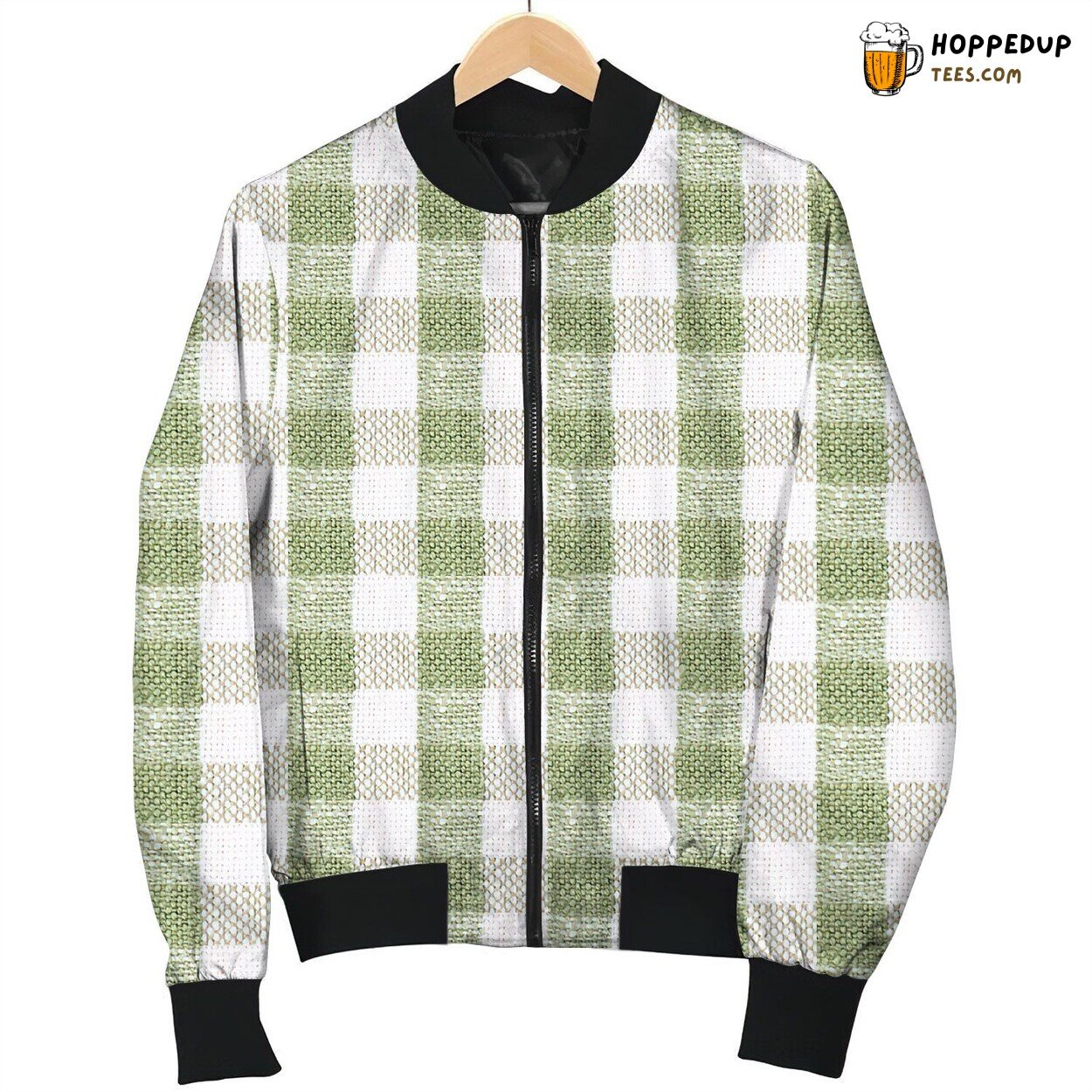 Gingham Pattern Adorable Bomber Jacket