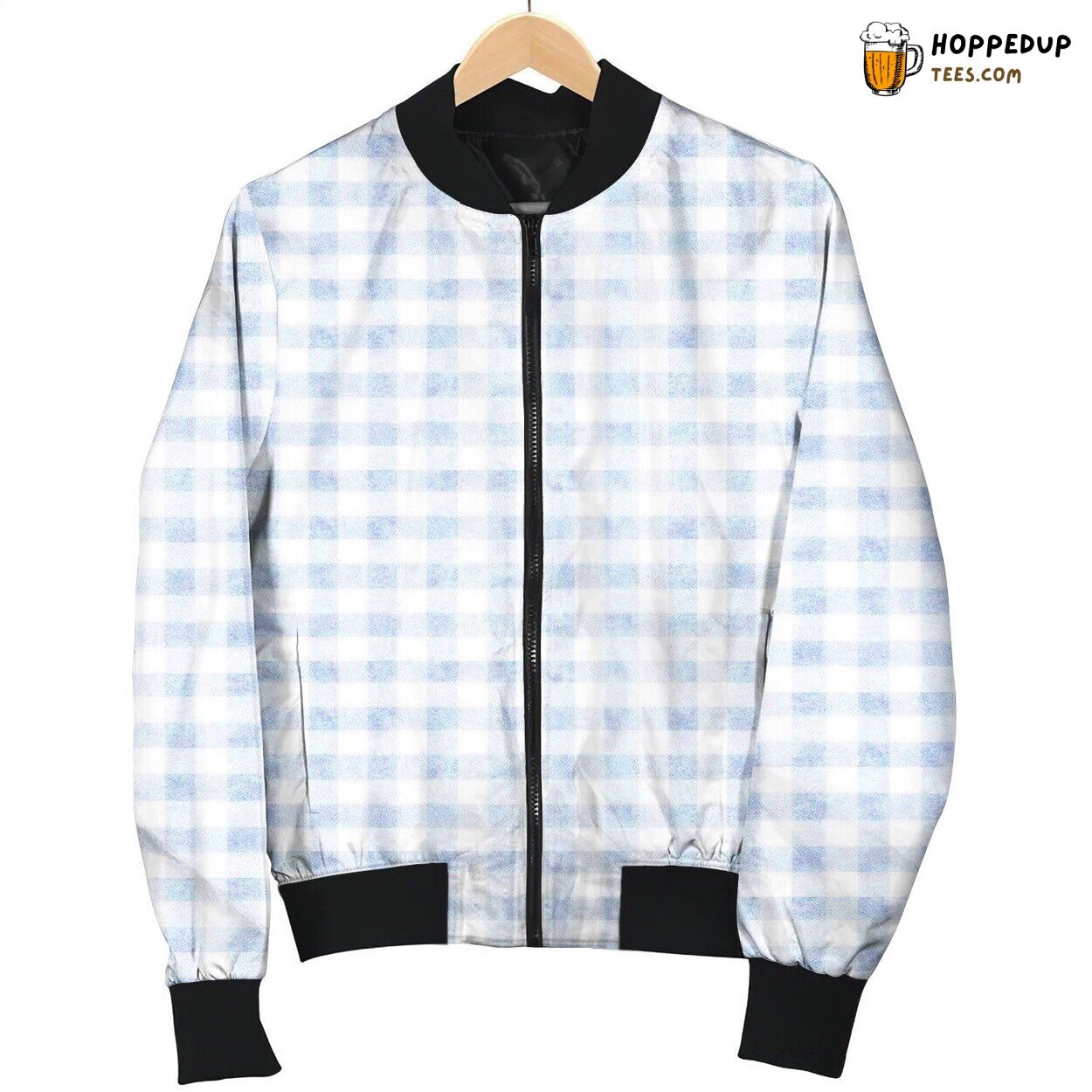 Gingham Pattern Cool Bomber Jacket