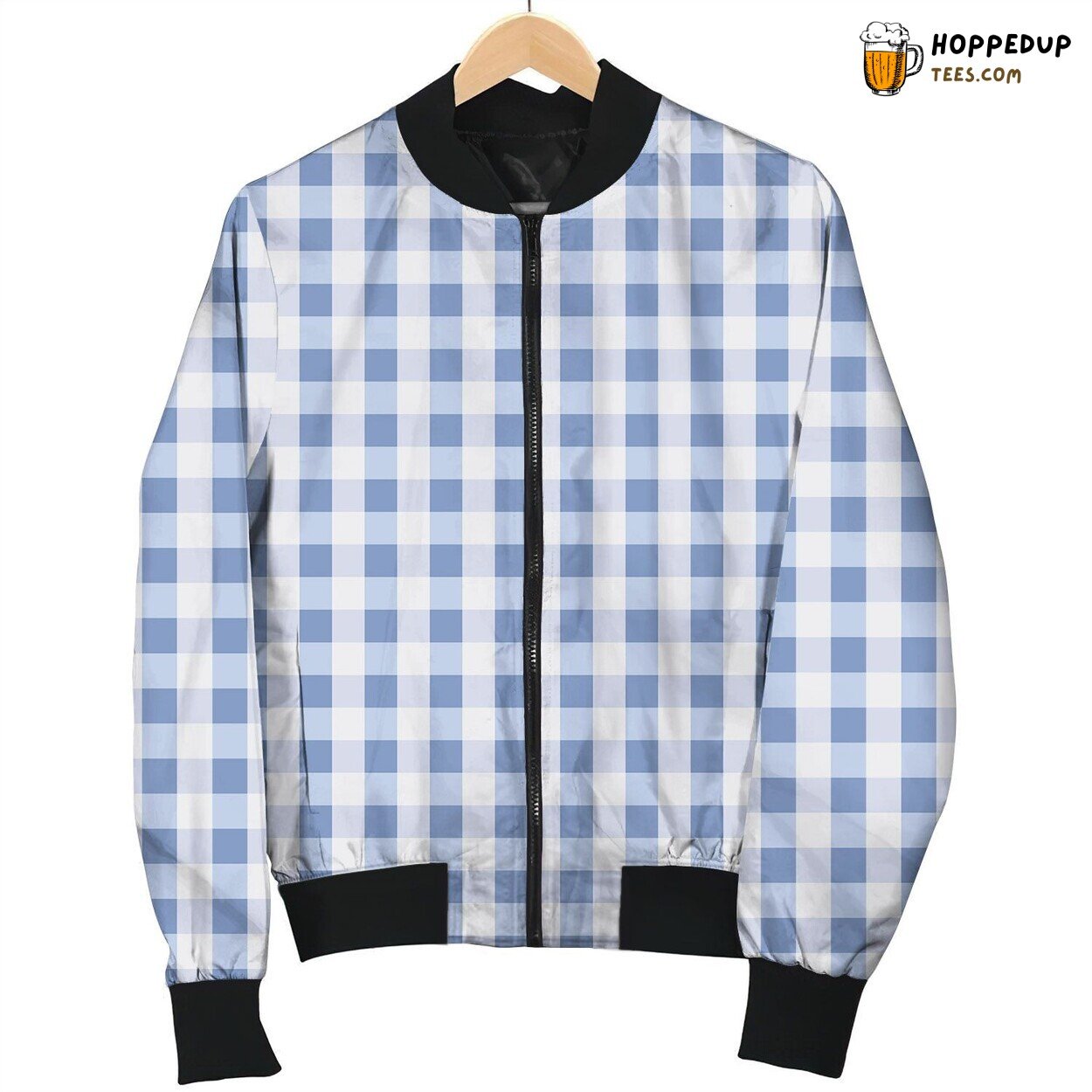 Gingham Pattern Cute Bomber Jacket