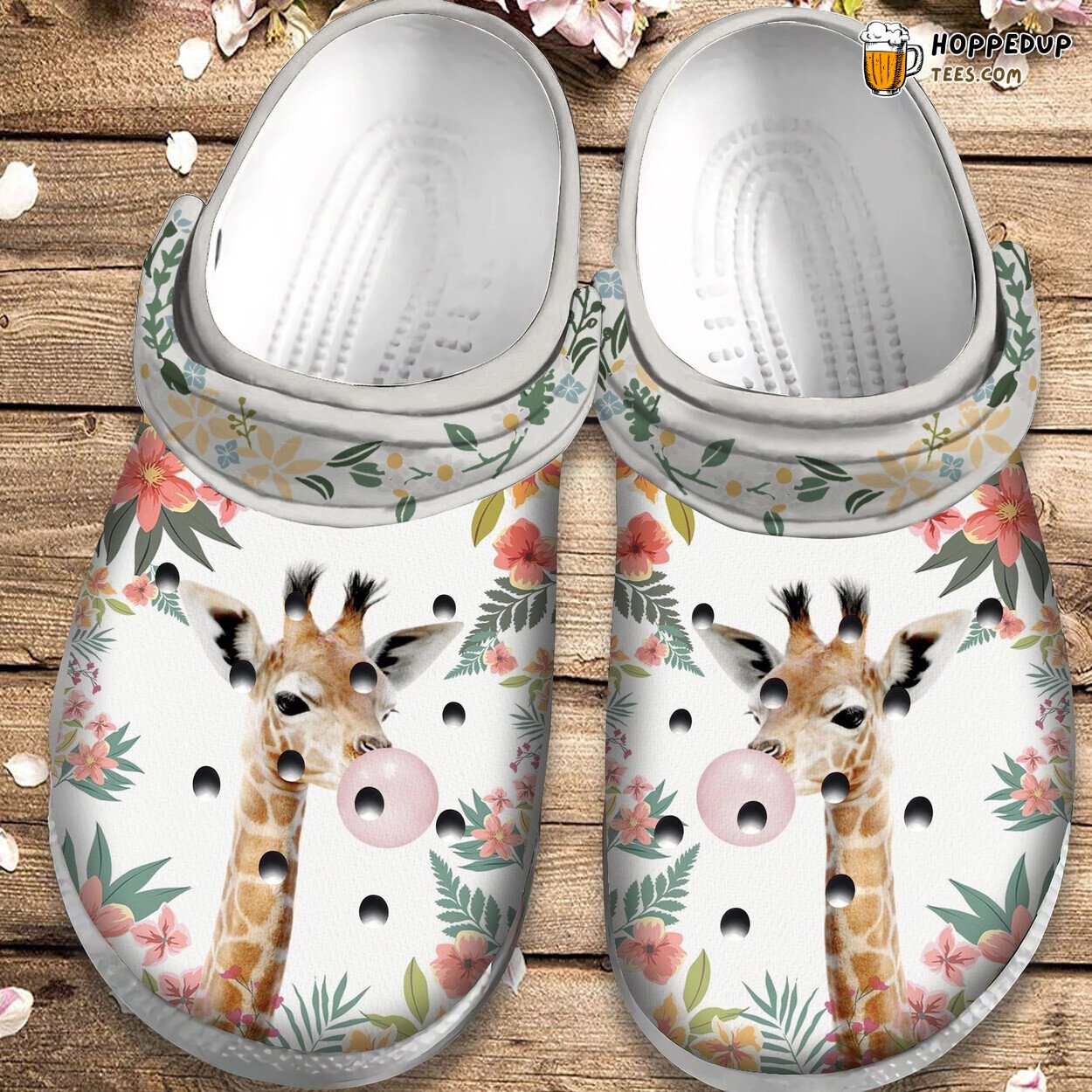 Giraffe Bubble Gum Lovely Garden Birthday Gift Comfort Clogs