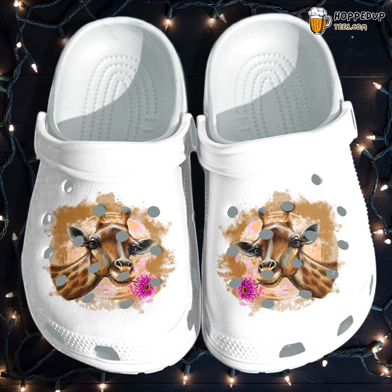 Giraffe Girl Flower Beach Lover Themed Comfortable Unique Clogs