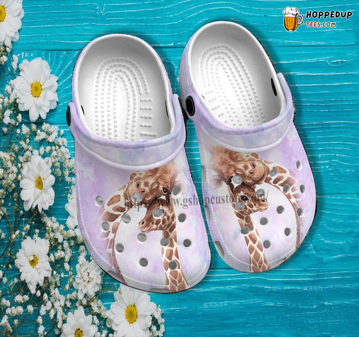 Giraffe Mom Daughter Croc Shoes Step Daughter Birthday Gift