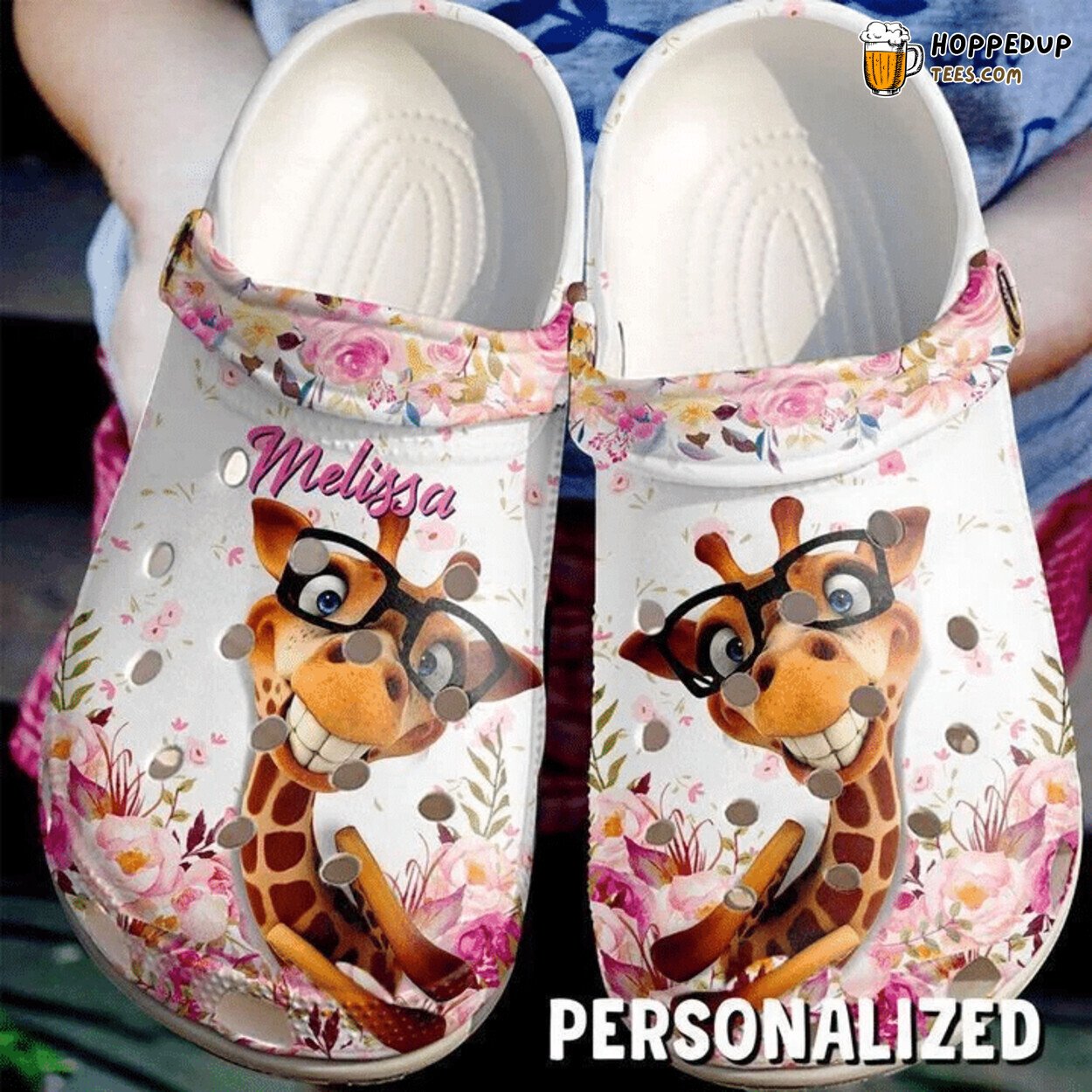 Giraffe Personalized Cute Themed Comfortable Unique Design Clog Shoes