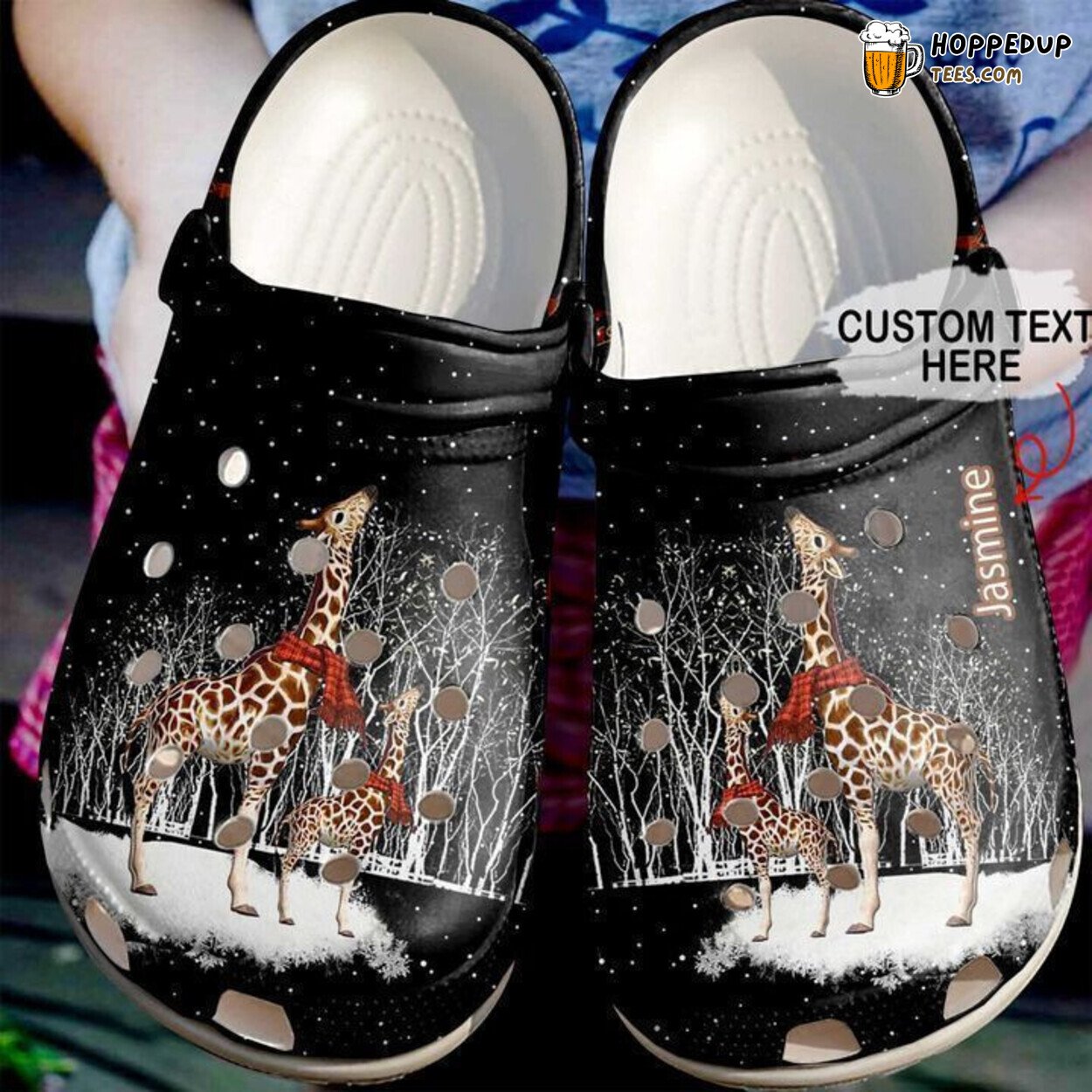 Giraffe Personalized Winter Comfortable Unique Themed Clog Shoes