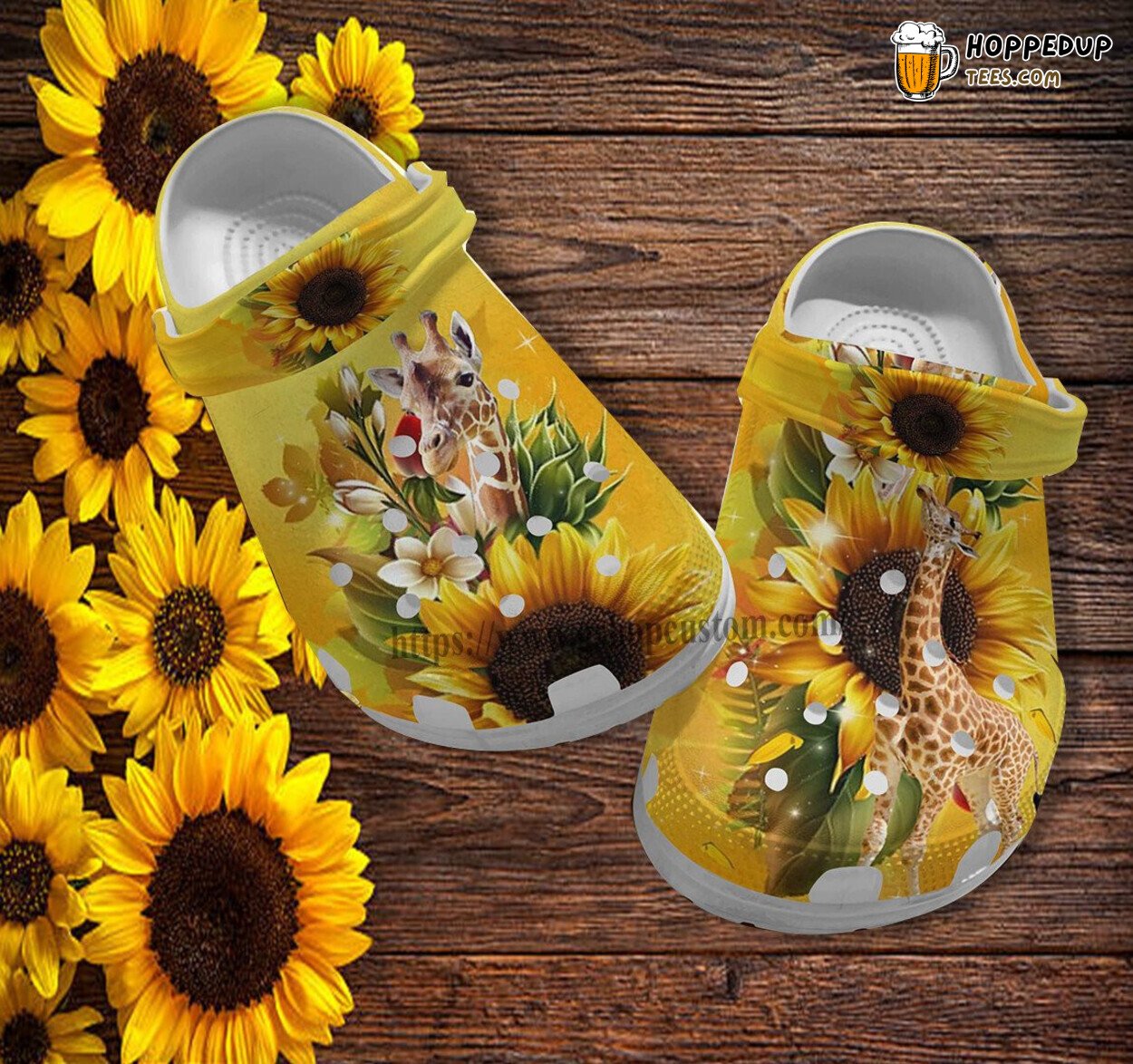 Giraffe Sunflower Faith Croc Shoes Gift Niece Girl Unique Design Footwear