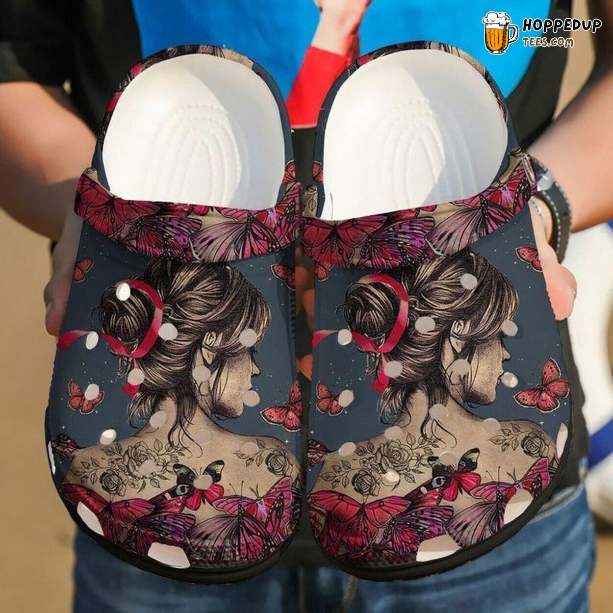 Girl Butterfly Personalized 102 Rubber Clog Shoes Comfortable Gift