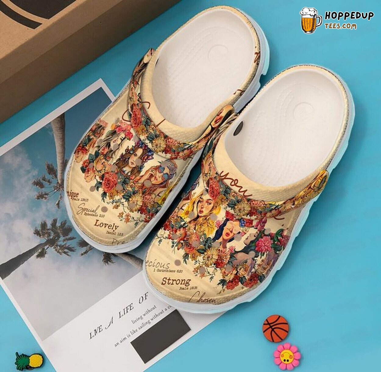 Girl Flower Hippie Life Themed Rubber Clog Shoes Comfy Lover Footwear