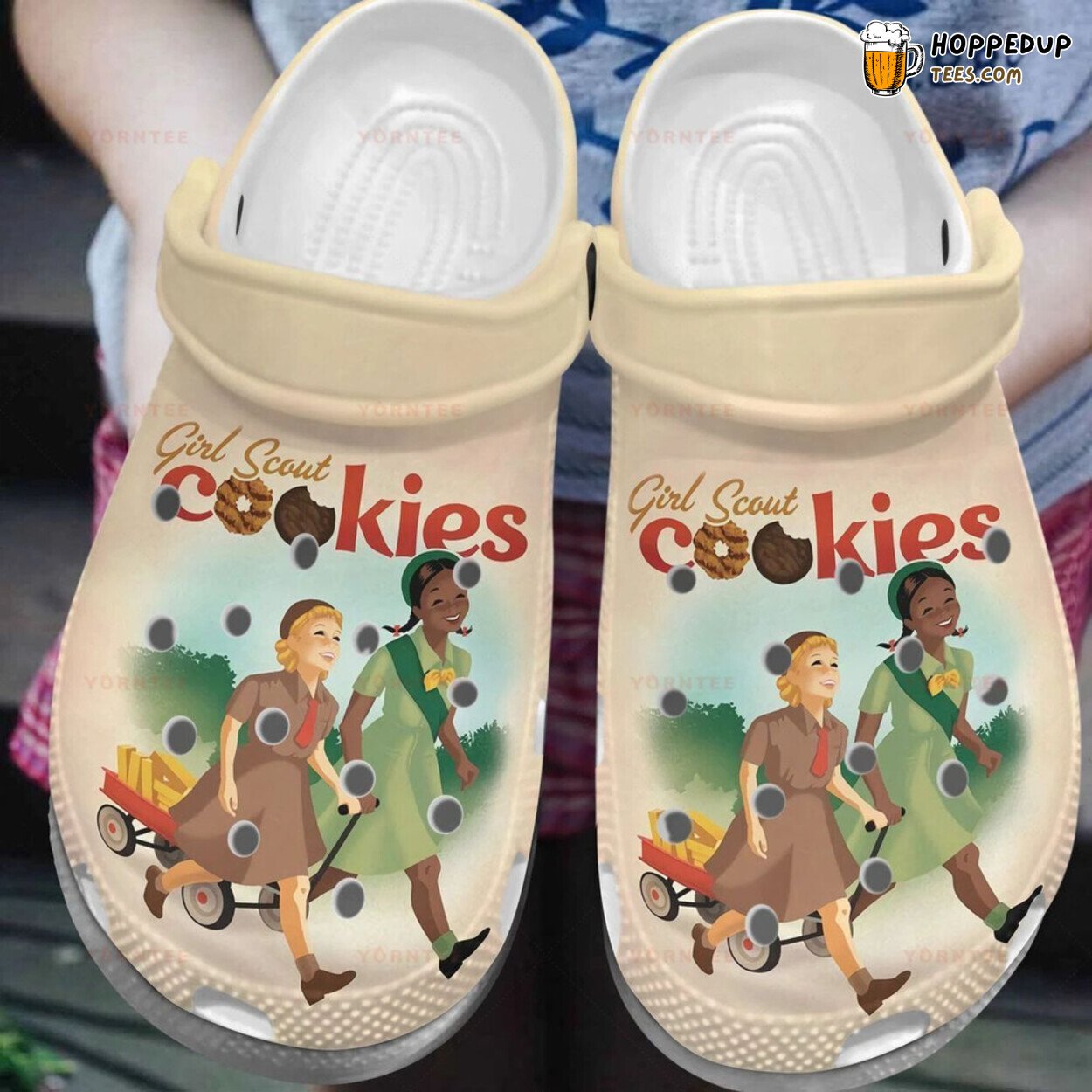 Girl Scout Cookies Themed Rubber Clog Shoes Comfy Footwear for Cookie Lovers