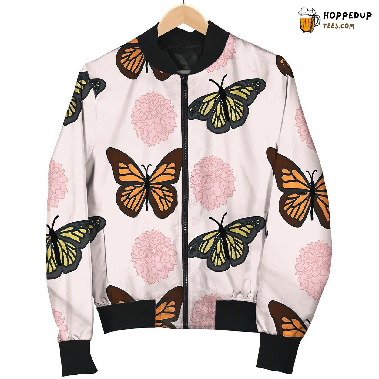 Girly Pink Butterfly Pattern By Courtney Graben Bomber Jacket