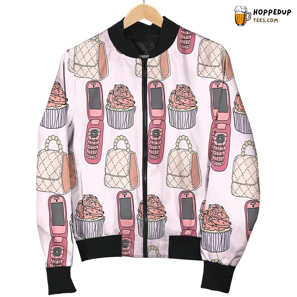 Girly Pink Pattern By Courtney Graben Bomber Jacket