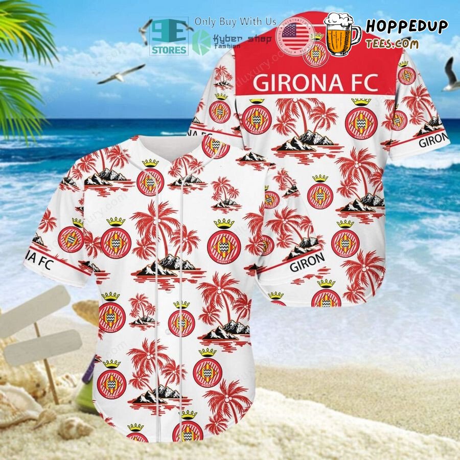 Girona FC Coconut Tree Red White Baseball Jersey Unisex Shirt