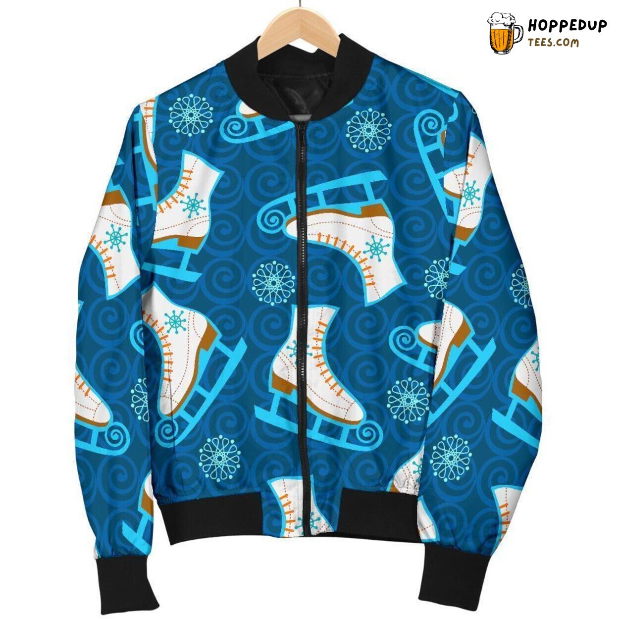 Gliding Ice Skate Tribute Men’s Bomber Jacket Unique Essence Pattern Display