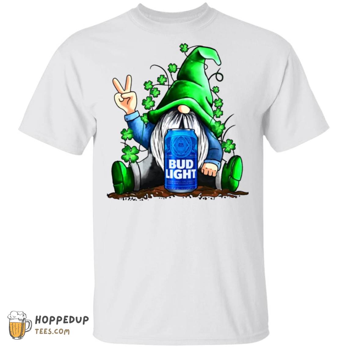 Gnome Hug Bud Light Irish St Patricks Day Custom T Shirt