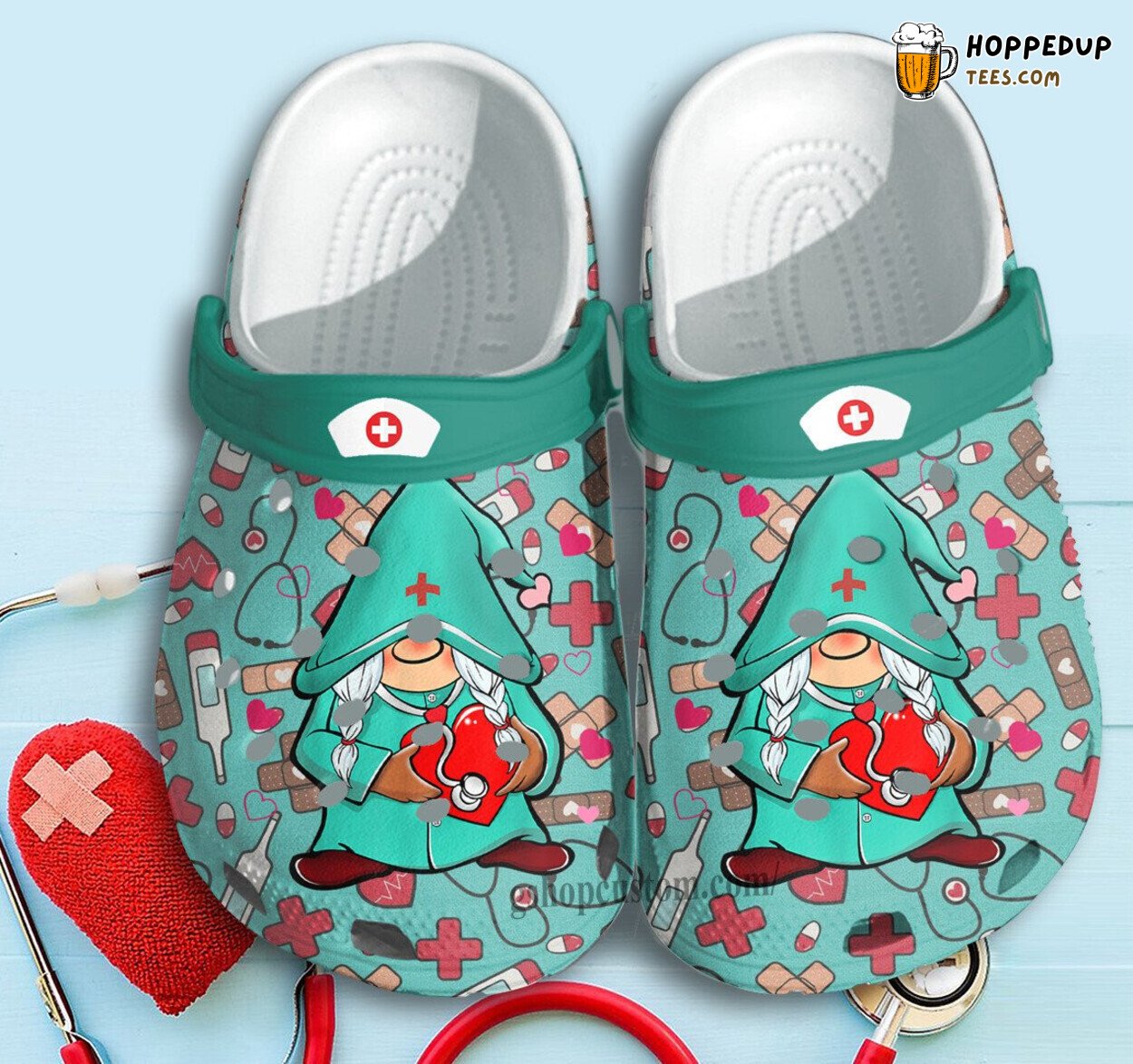 Gnome Nurse With Heart Themed Gift For Colleague Comfort Clogs
