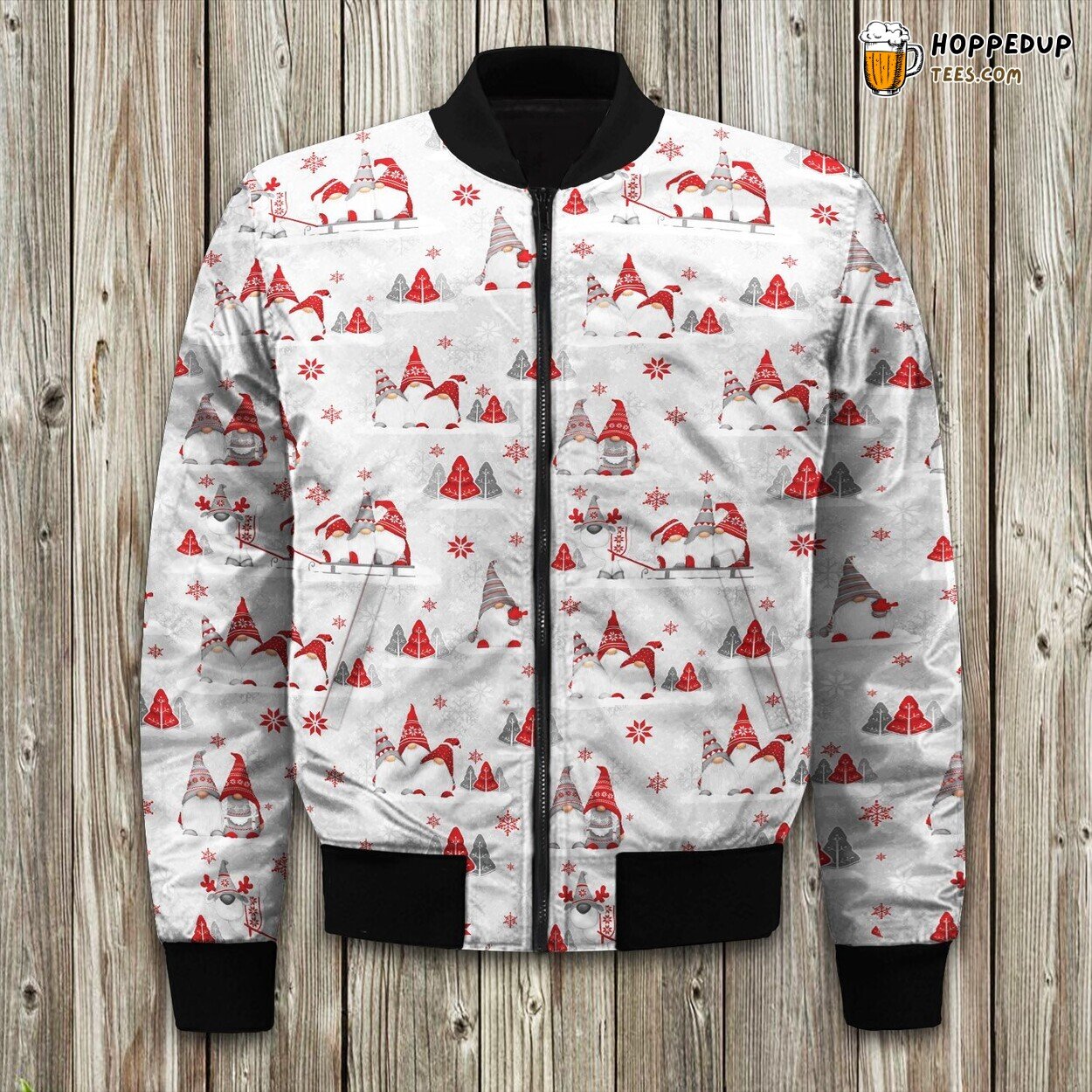 Gnome Scandi Christmas Design Winter Bomber Jacket Stylish Collection