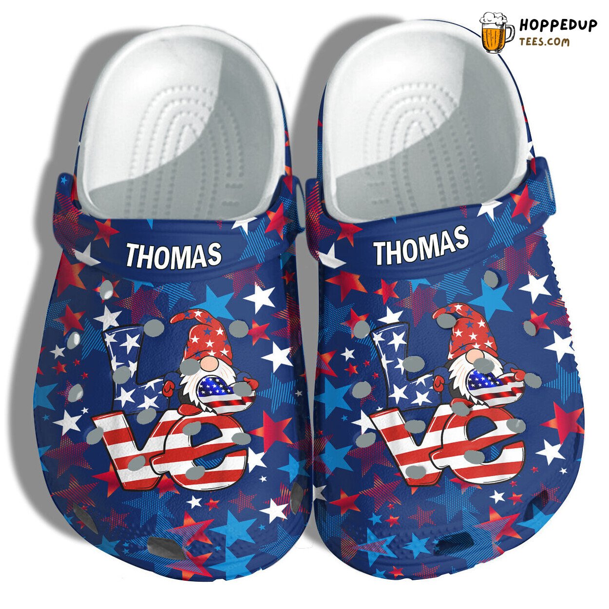 Gnomes Love Sign 4th July Personalized Shoes Women’s Heart Star Design