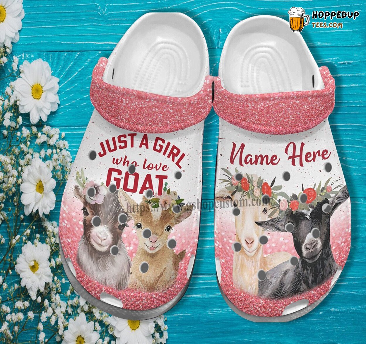 Goats Flower Pink Daughter Love Goats Croc Shoes Birthday Gift