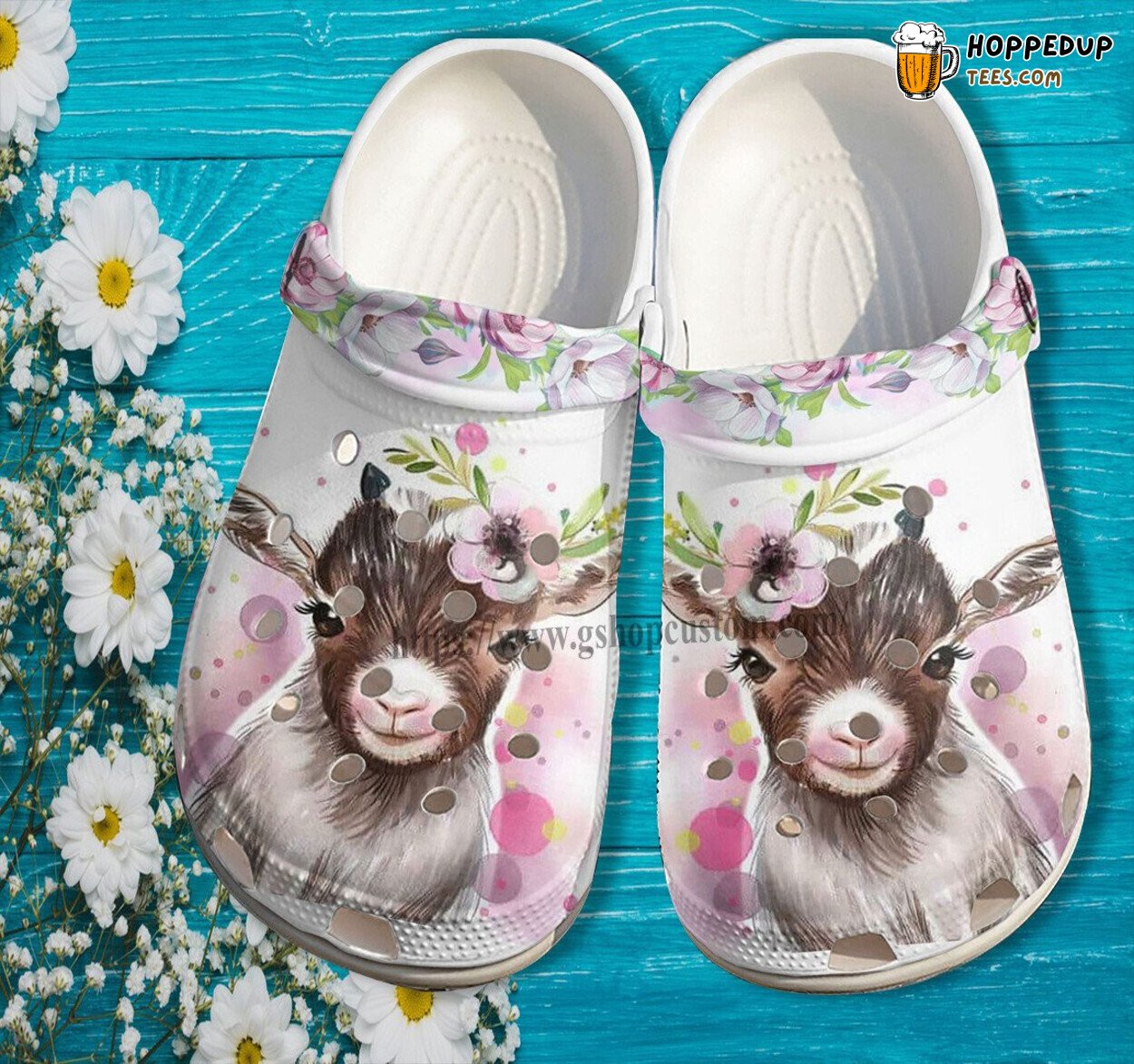 Goats Girl Twinkle Pink Croc Shoes Birthday Gift Love Unique
