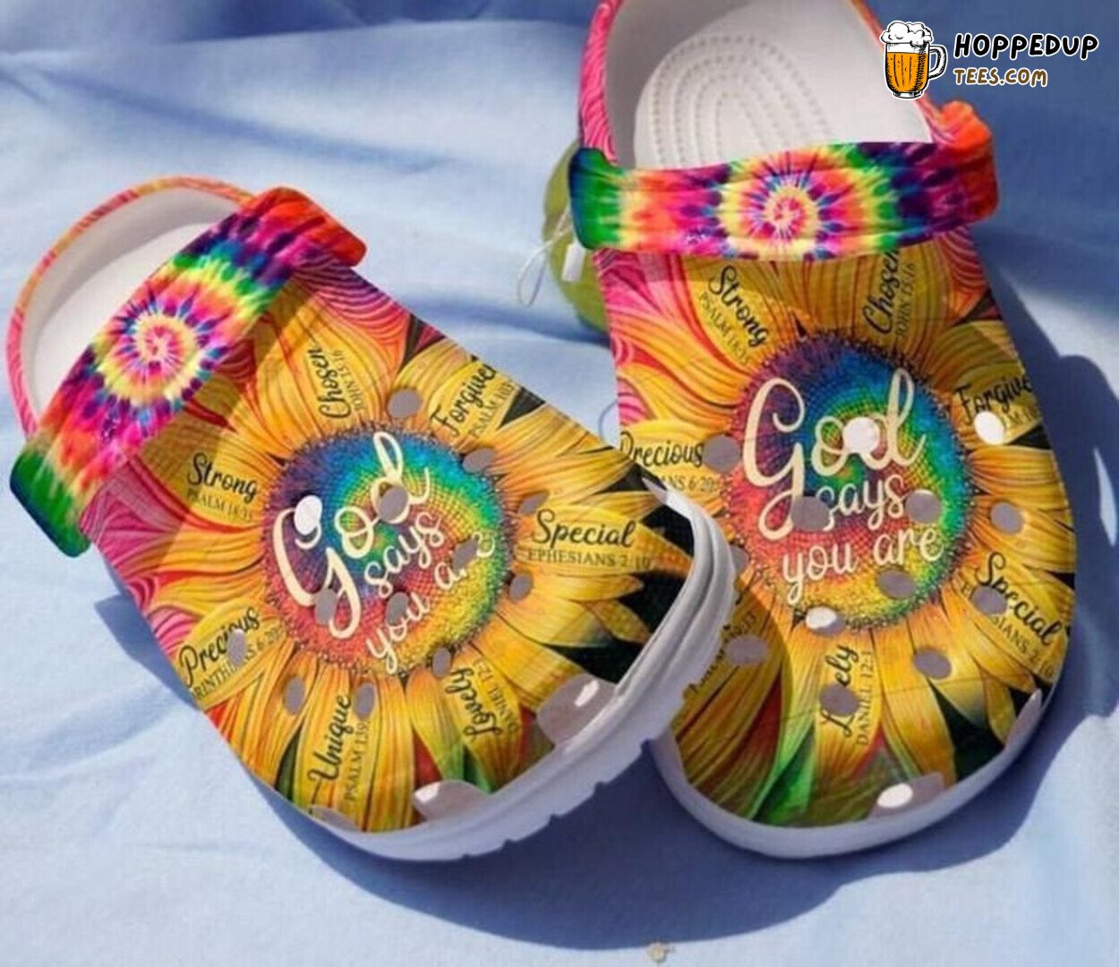 God Says Hippie Sunflowers Gift Girl Comfortable Rubber Clogs