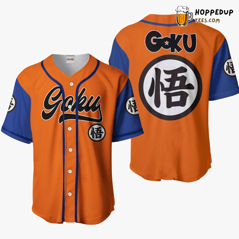 Goku Kanji Emblem Edition Unique Baseball Jersey Collection Design Style