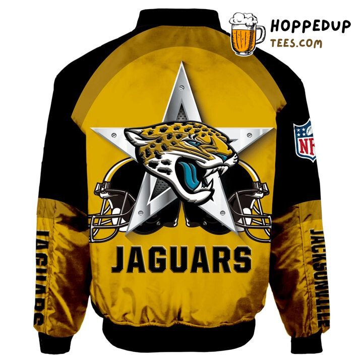 Gold Black Jacksonville Jaguars NFL Refined Bomber Jacket Trim