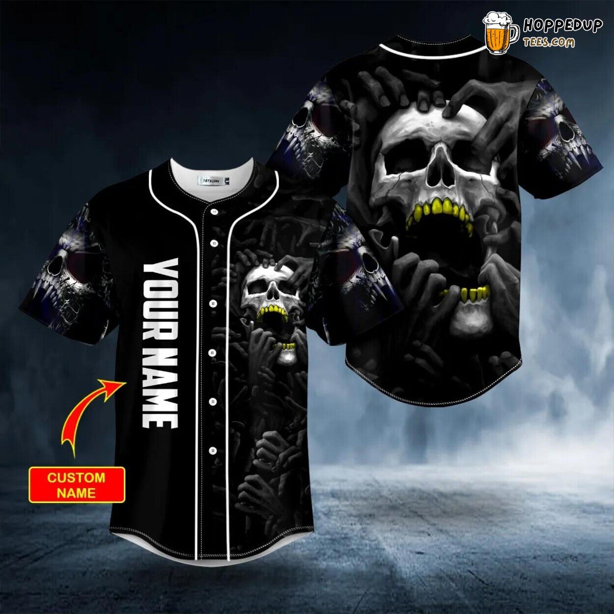Gold Teeth Skull Ghost Baseball Jersey Graphic Tees 3D Print Premium Edition Gold Teeth Skull Ghost Baseball Jersey Graphic Tees 3D Print Premium Edition