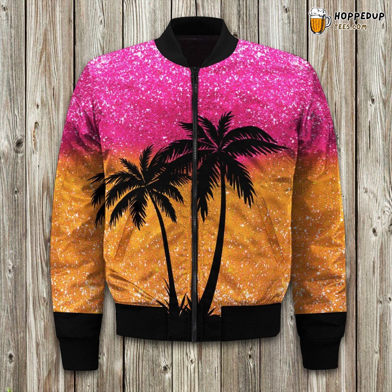 Golden Beach Sunset Winter Bomber Jacket Tailored Unique Elegance Precision
