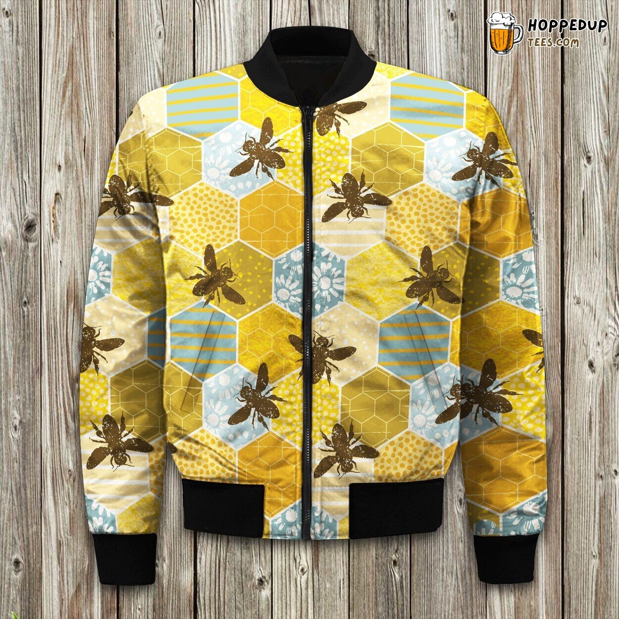 Golden Bee Flight Winter Bomber Jacket Tailored Precision Elegance Craft