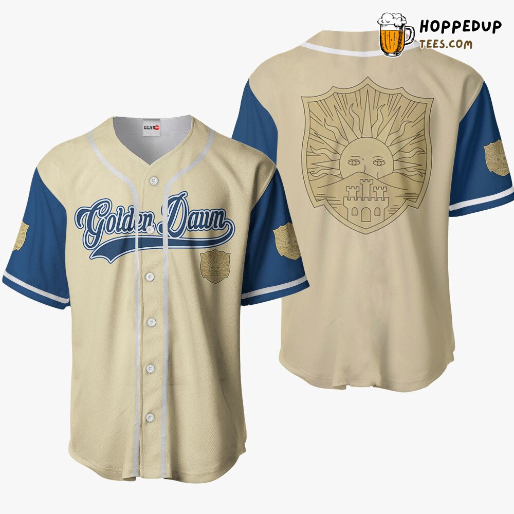 Golden Dawn Signature Anime Baseball Jersey Shirt Unique Design