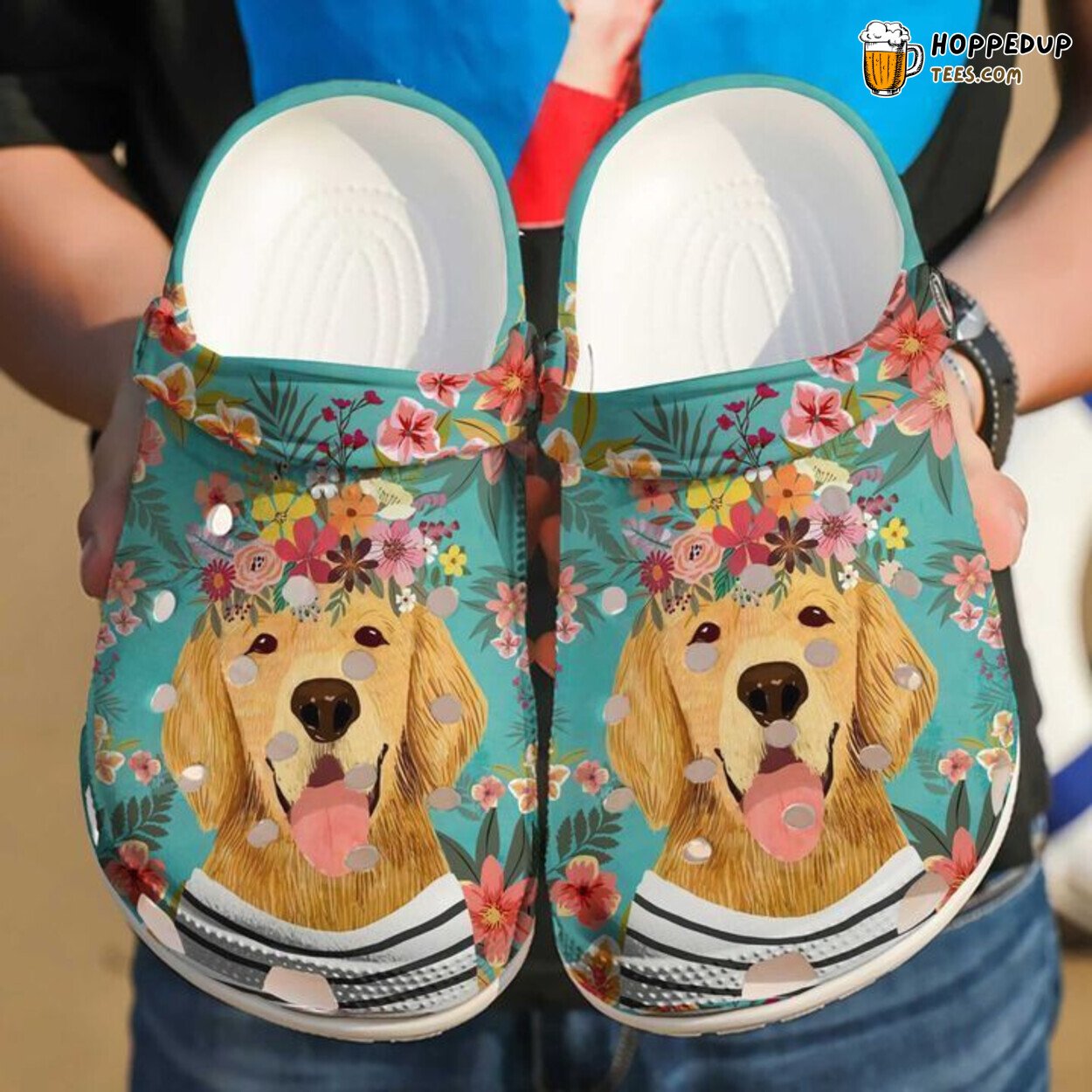Golden Retriever Cute Themed Comfortable Stylish Clog Shoes