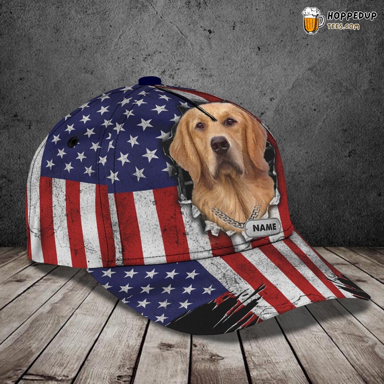 Golden Retriever Tribute 3D Classic Cap Personalized Unique Design Name