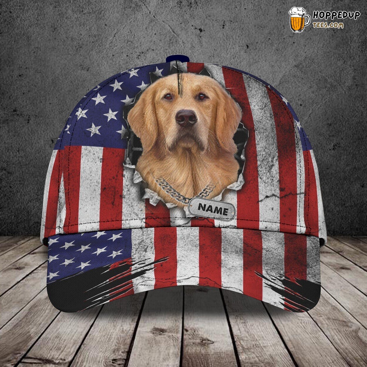 Golden Retriever Tribute 3D Classic Cap Personalized Unique Design Name