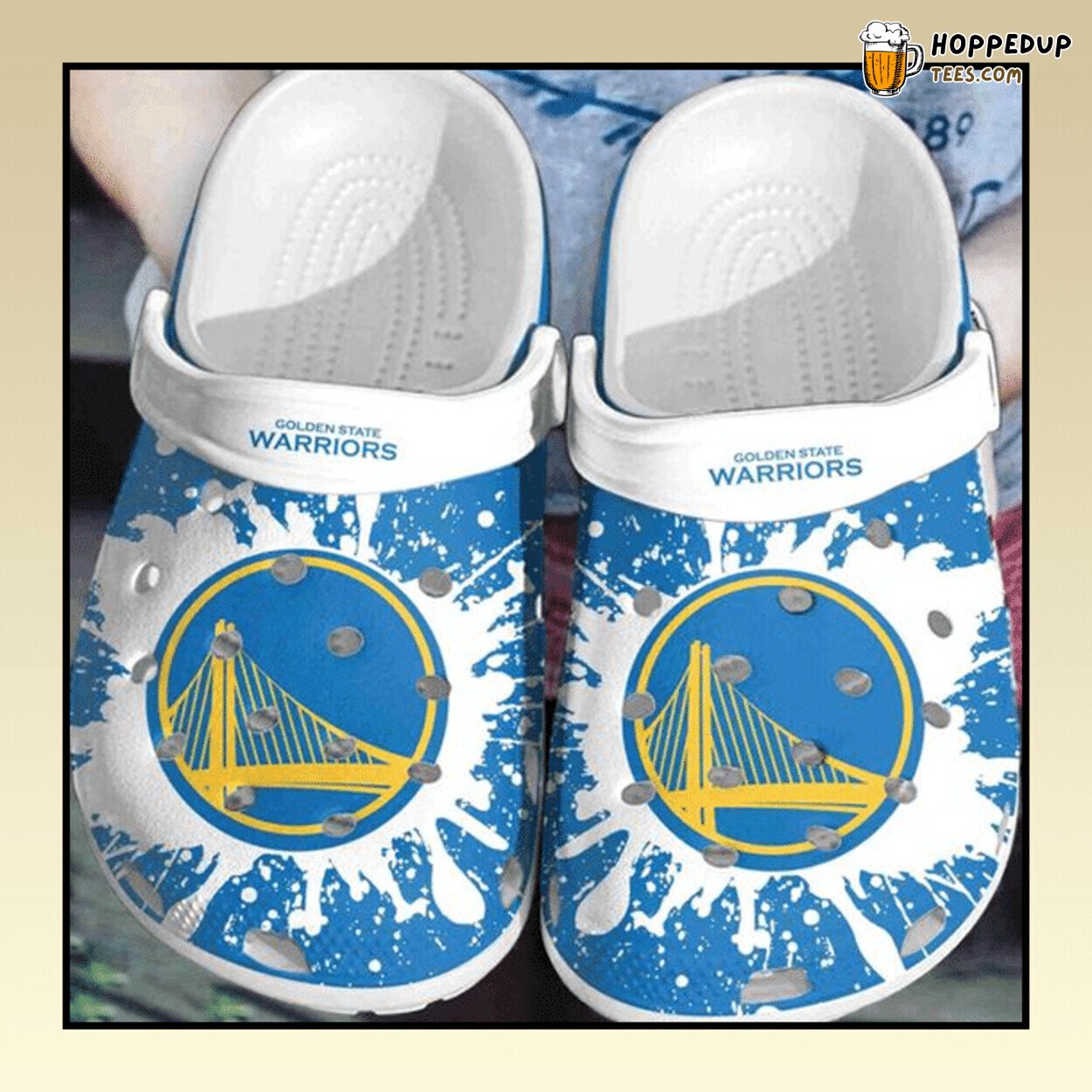 Golden State Warriors Themed Durable Stylish Fan Clog Shoes Design
