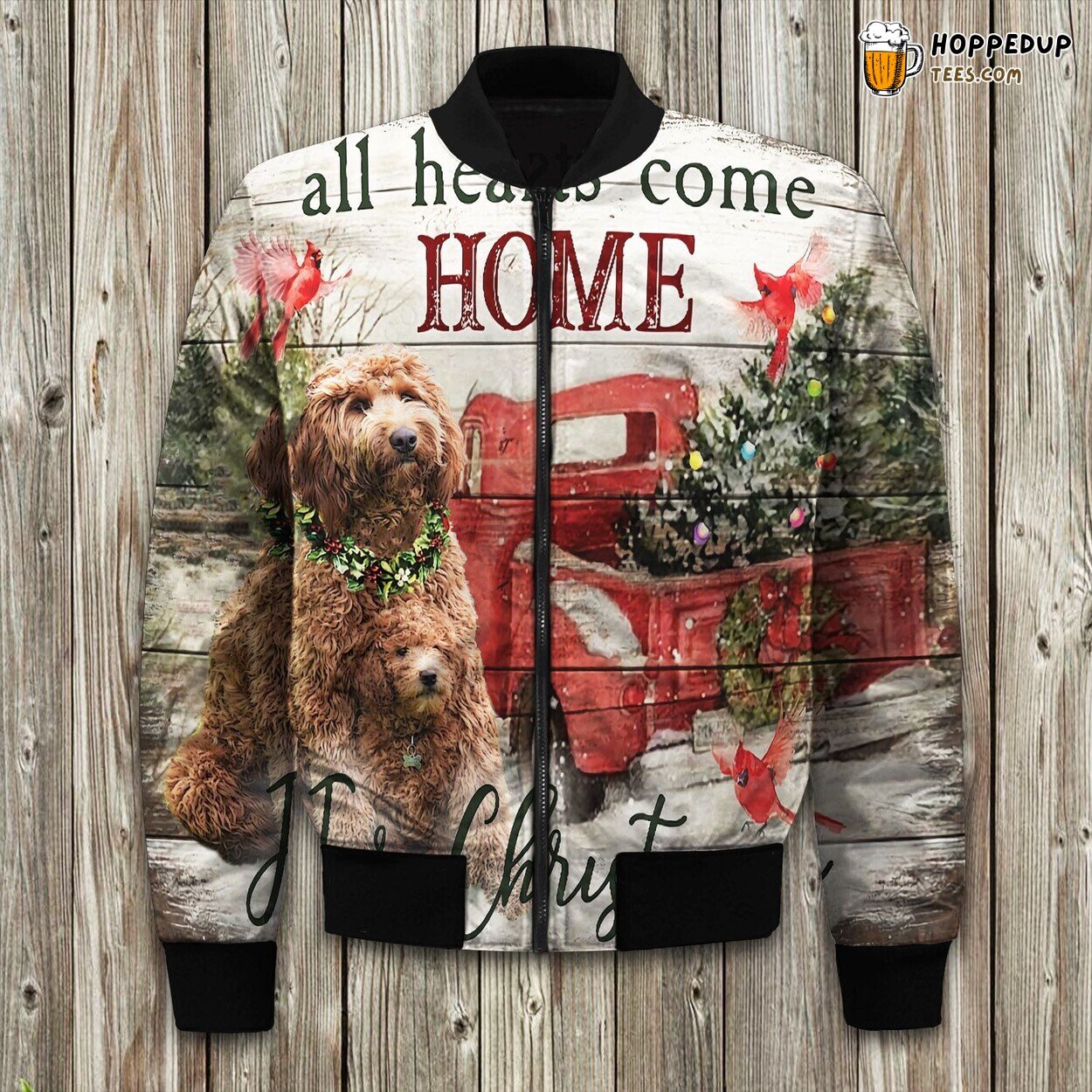 Goldendoodle And Car Bomber Jacket