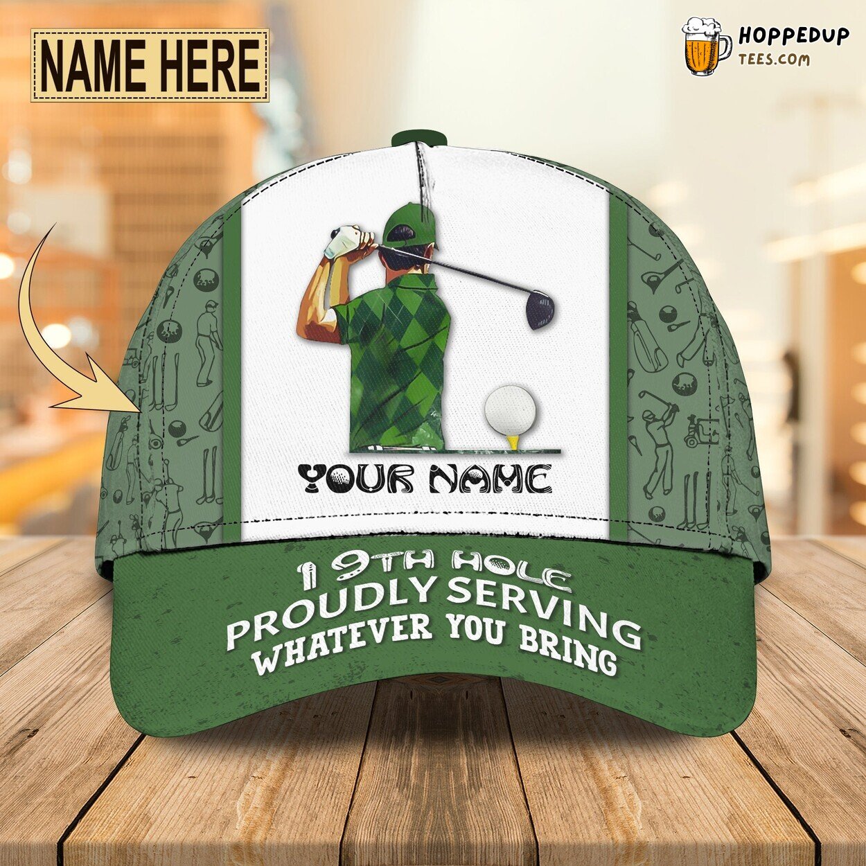 Golf 19Th Hole 3D Classic Cap Personalized Name Unique Design Distinctive Look