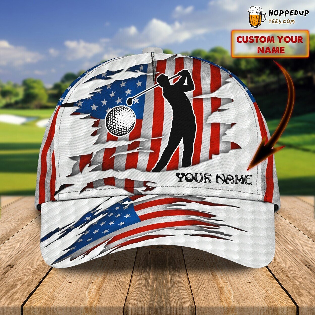 Golf 3D Printed Personalized Classic Cap Unique Design Hat With Name
