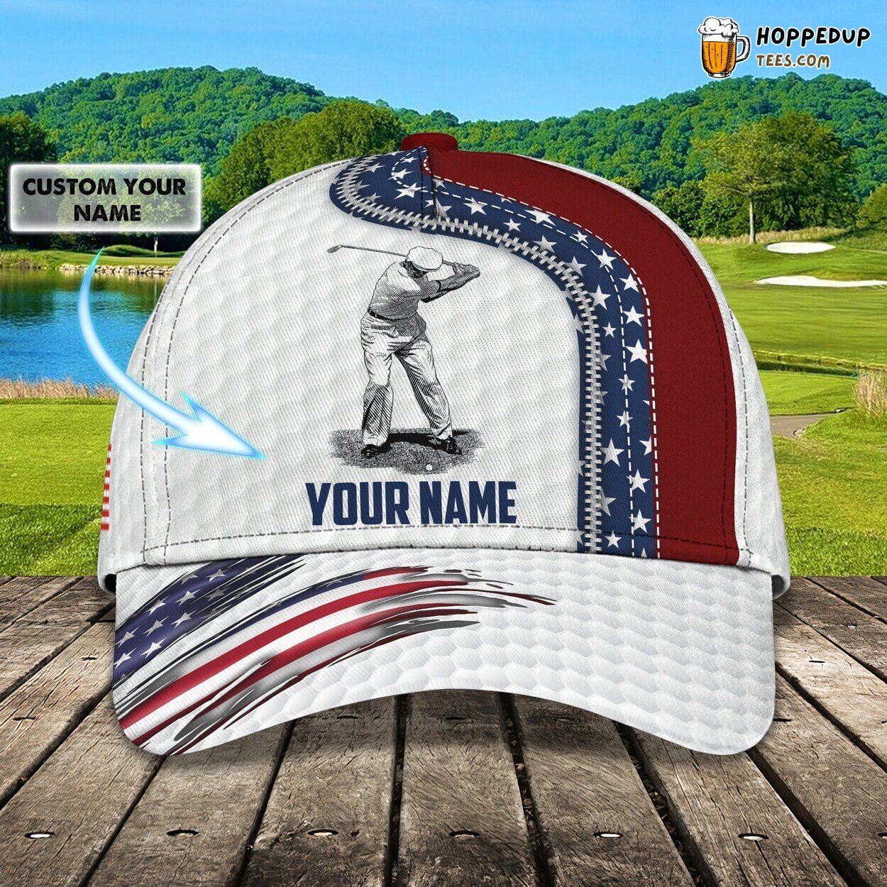Golf Classic 3D Cap Personalized Name Unique Premium Edition Design Series