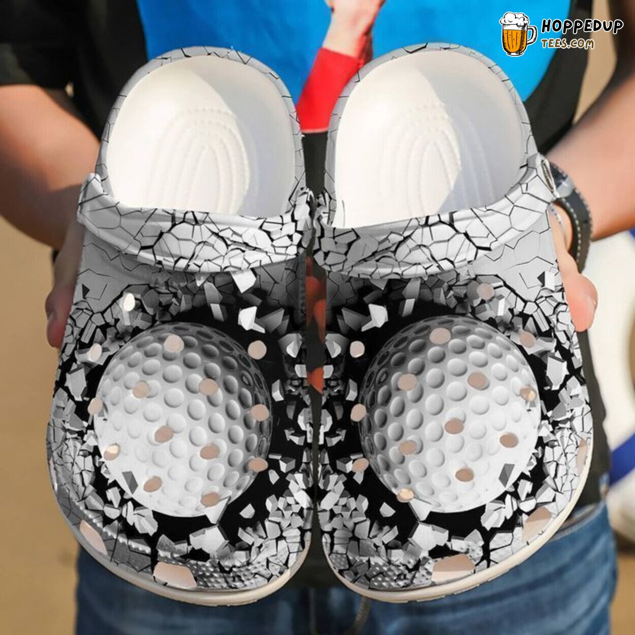Golf Crack Themed Comfortable Stylish Unique Design Clog Shoes