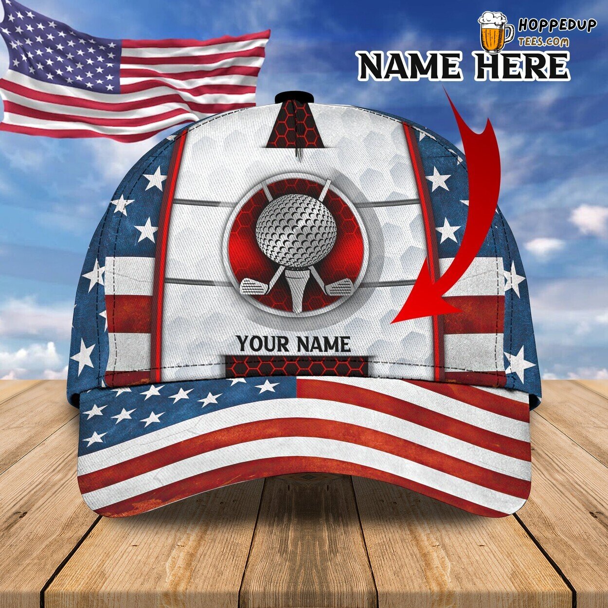 Golf Design Classic 3D Cap Personalized Name Unique Authentic Premium Look