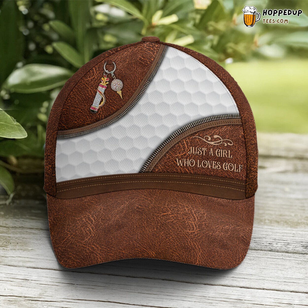Golf Enthusiast Girl’s Passion Leather Style Unique Baseball Cap