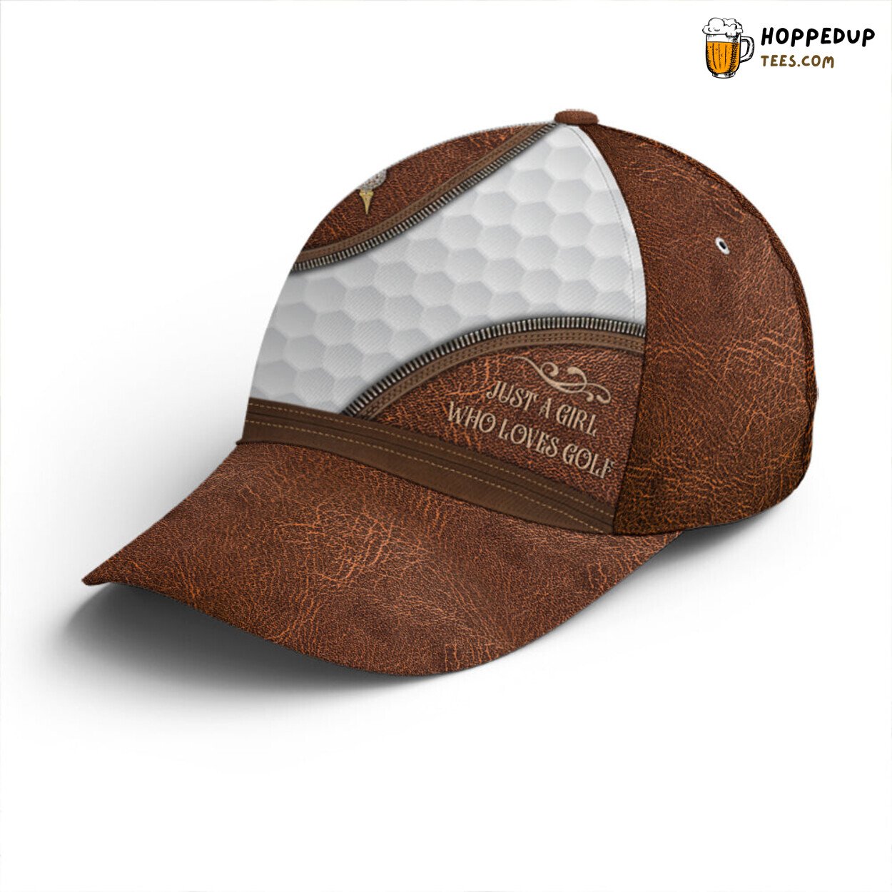 Golf Enthusiast Girl’s Passion Leather Style Unique Baseball Cap