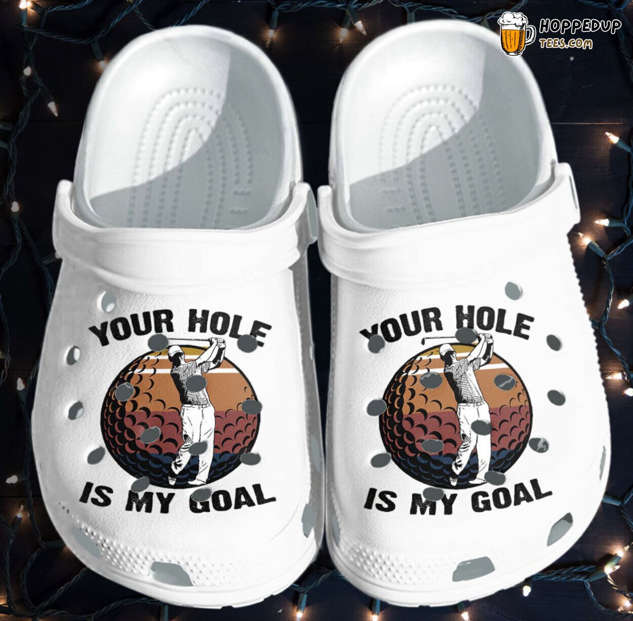 Golf Father’s Day Theme Rubber Clogs Shoes Comfortable Sporty Footwear