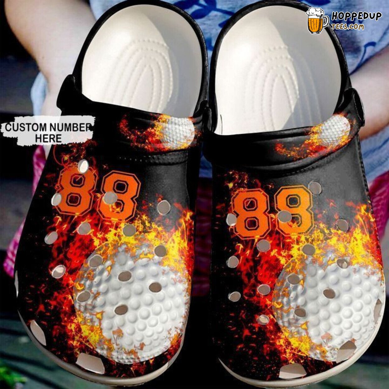 Golf Fire Themed Comfortable Stylish Unique Design Clog Shoes