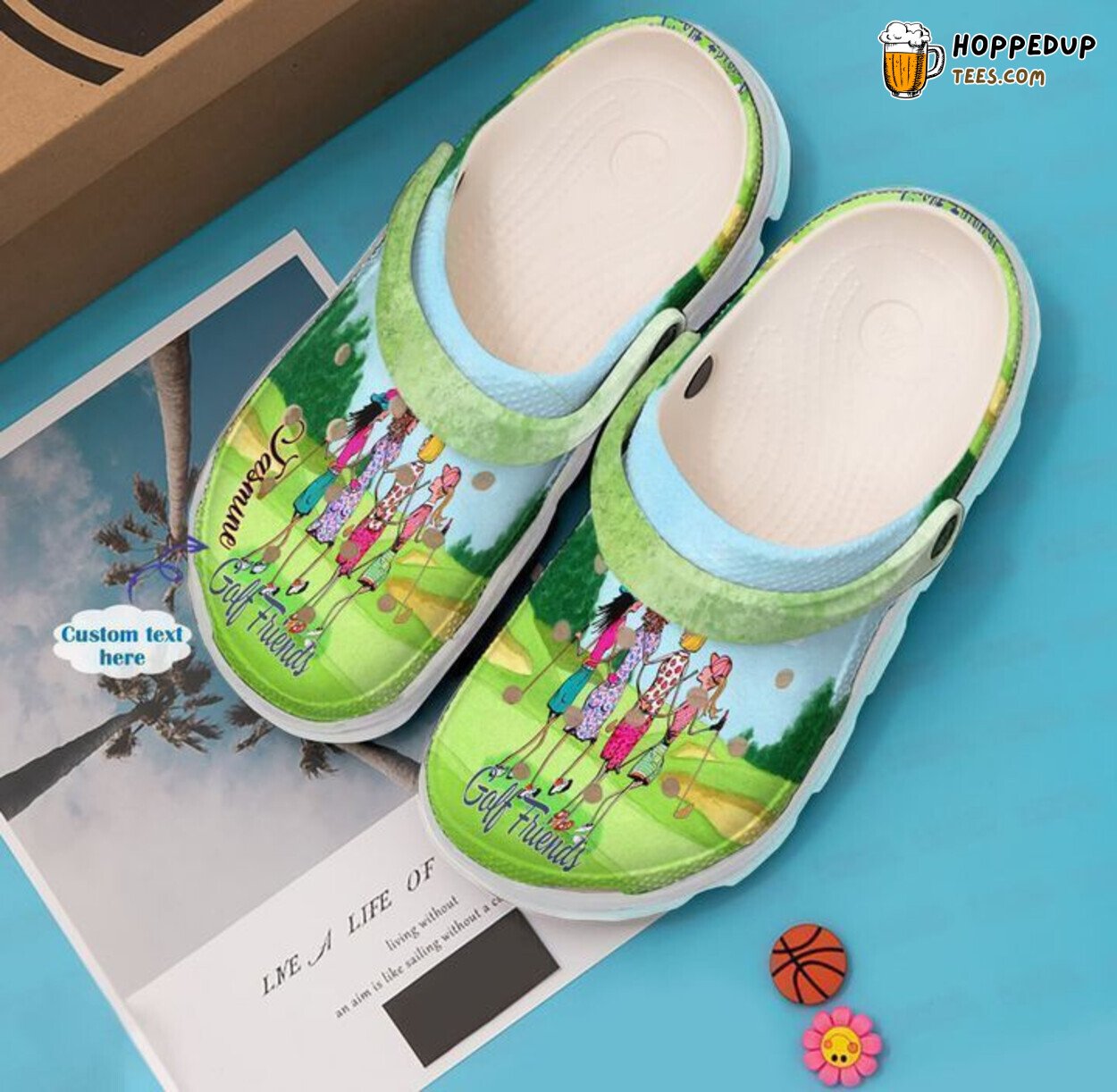 Golf Friends Themed Comfortable Unique Classic Clog Shoes Design