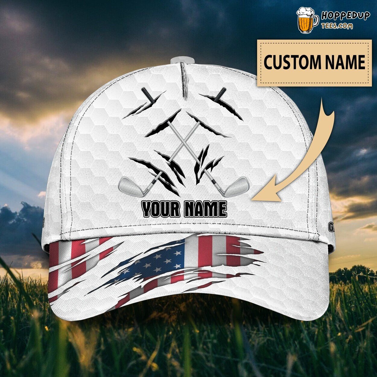 Golf Love Design Classic 3D Cap Personalized Name Unique Premium Edition