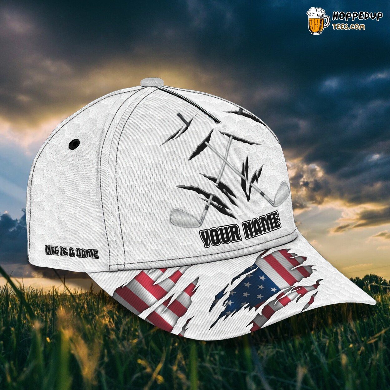 Golf Love Design Classic 3D Cap Personalized Name Unique Premium Edition