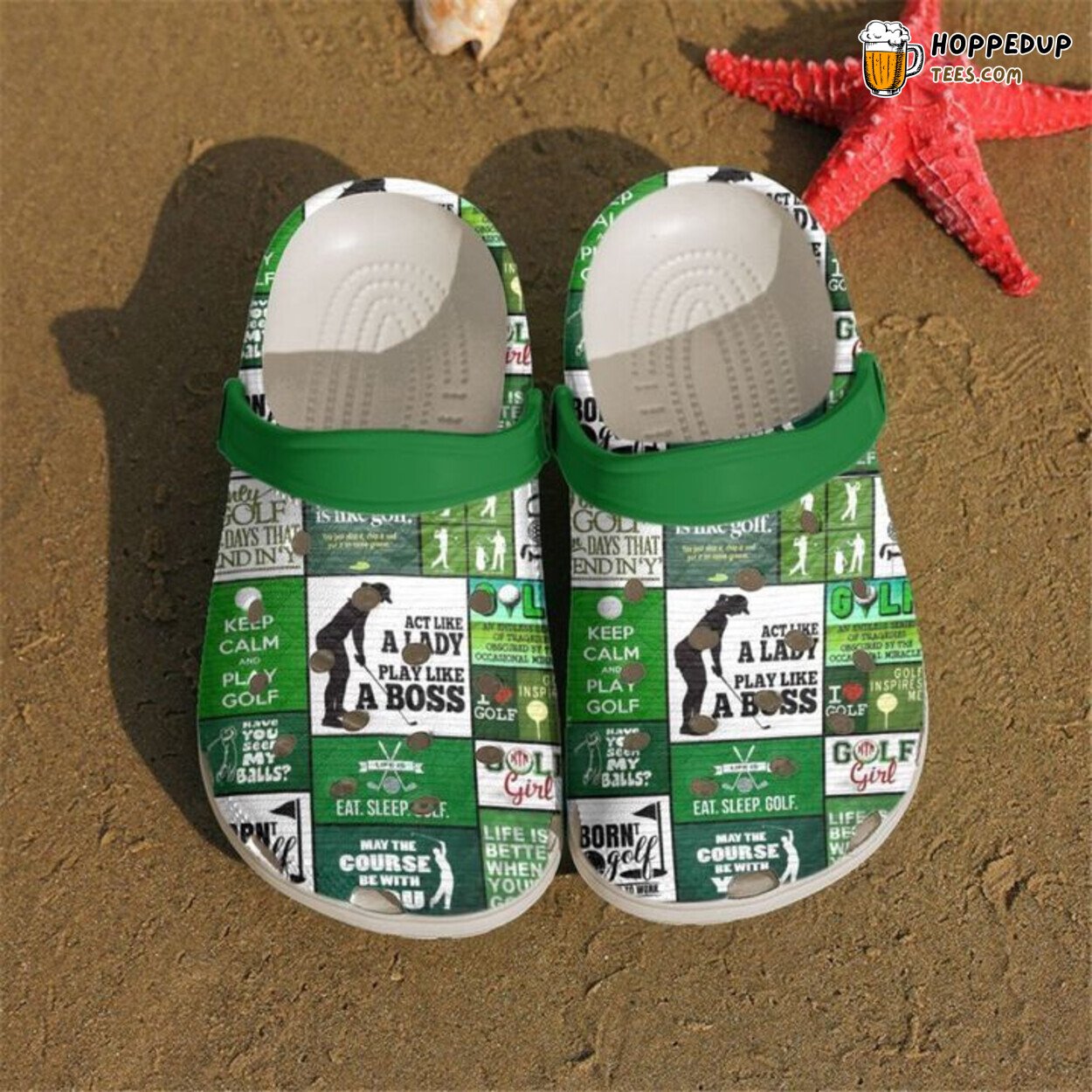Golf Lover Themed Classic Comfortable Unique Clogs Shoes Design