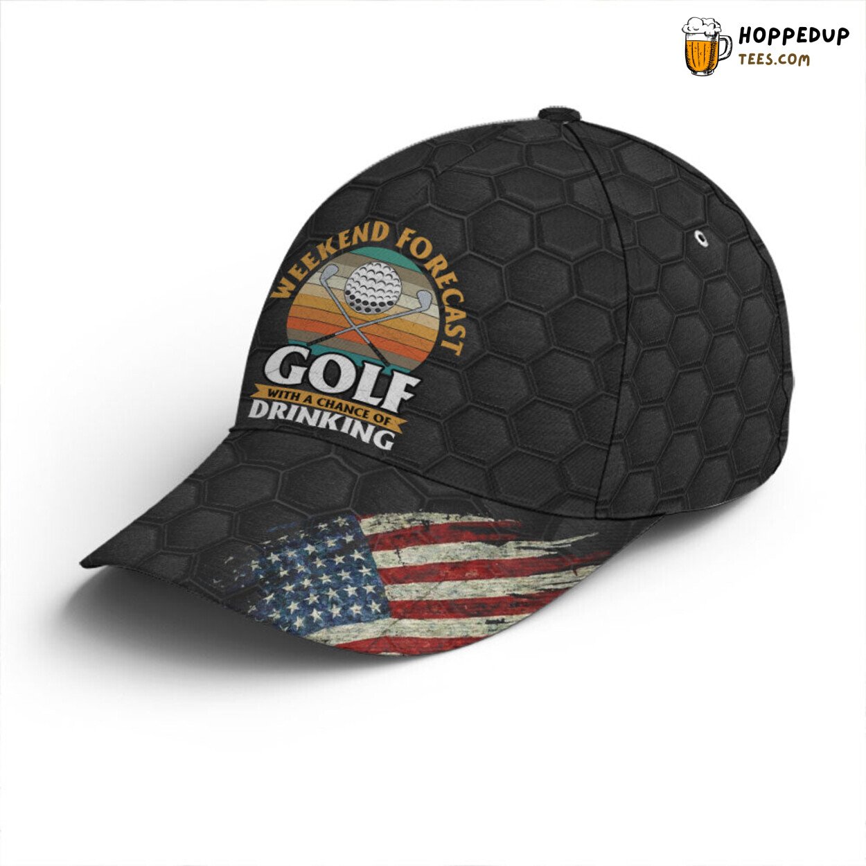 Golf Lovers American Flag Chance Drinking Unique Statement Baseball Cap