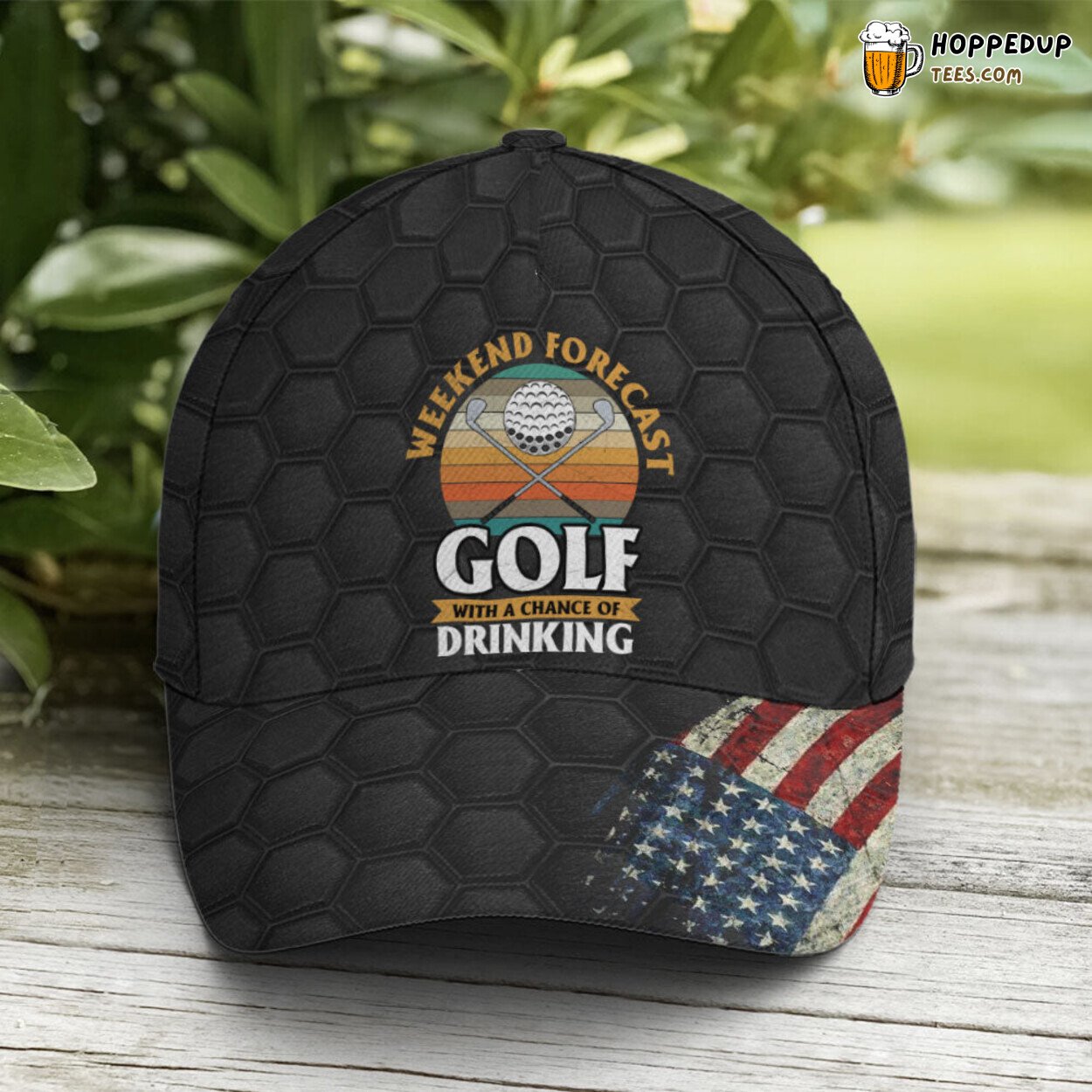 Golf Lovers American Flag Chance Drinking Unique Statement Baseball Cap