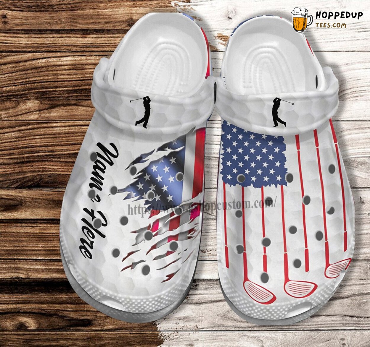 Golf Men Father’s Day 2022 Themed Comfortable Unique Clogs Shoes